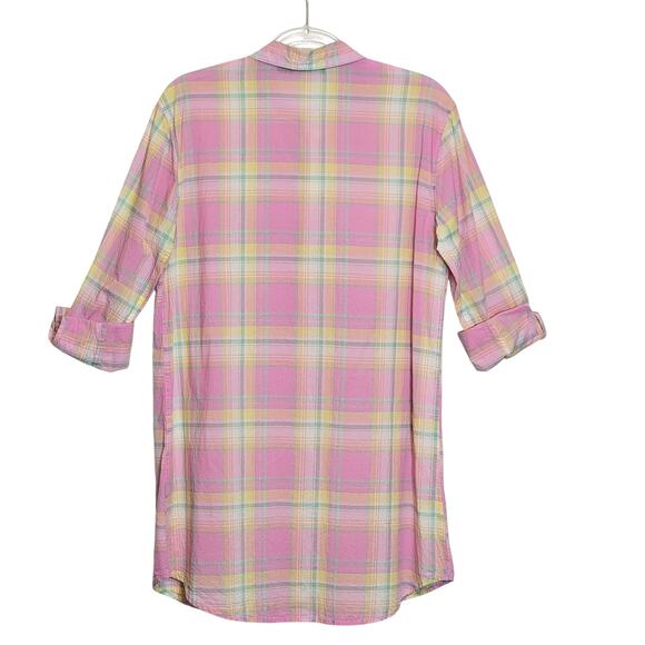 Ralph Lauren Pink and Yellow Plaid Shirt Button Down Tunic Casual Classic Size S - Picture 8 of 13